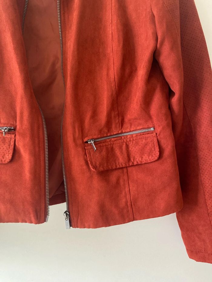 Perfecto effet daim rouge foncé - photo numéro 2