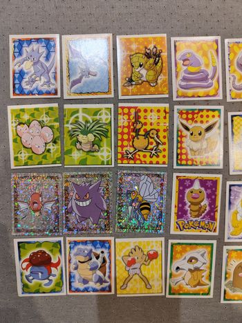 Lot pokémon autocollant merlin 1999