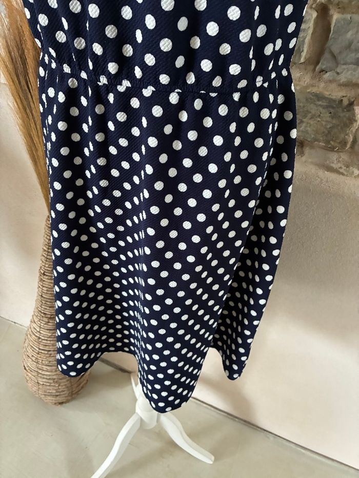 Robe patineuse marine à pois Promod XL - photo numéro 3