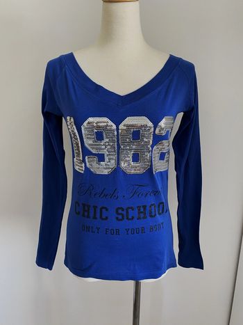 T-shirt vintage bleu à sequins Inside for girl