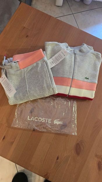 (NEUFS non portés)🏷🤩🩷 superbe ensemble veste et pantalon molleton lacoste 10 ans fille 🤩🥰🩷