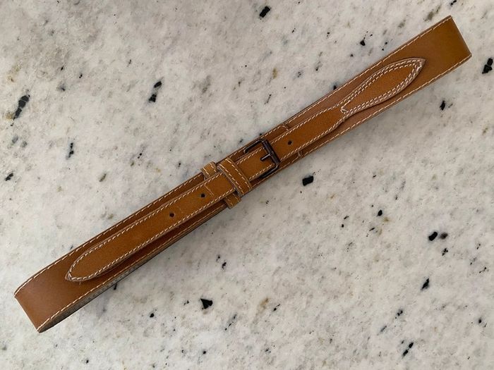 Ceinture marron clair en cuir vintage - photo numéro 6