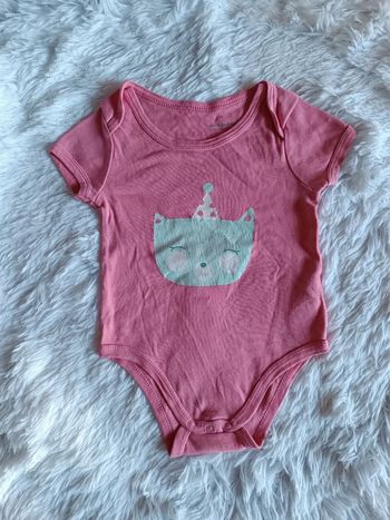 Bodie manches courtes Chat girly T. 12 mois Verbaudet