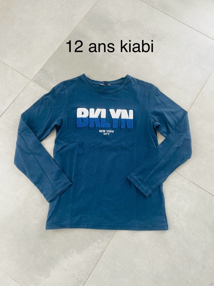 Tee shirt manches longues 12 ans kiabi bleu marine