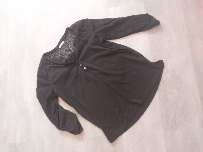 T-shirt manches 3/4 noir