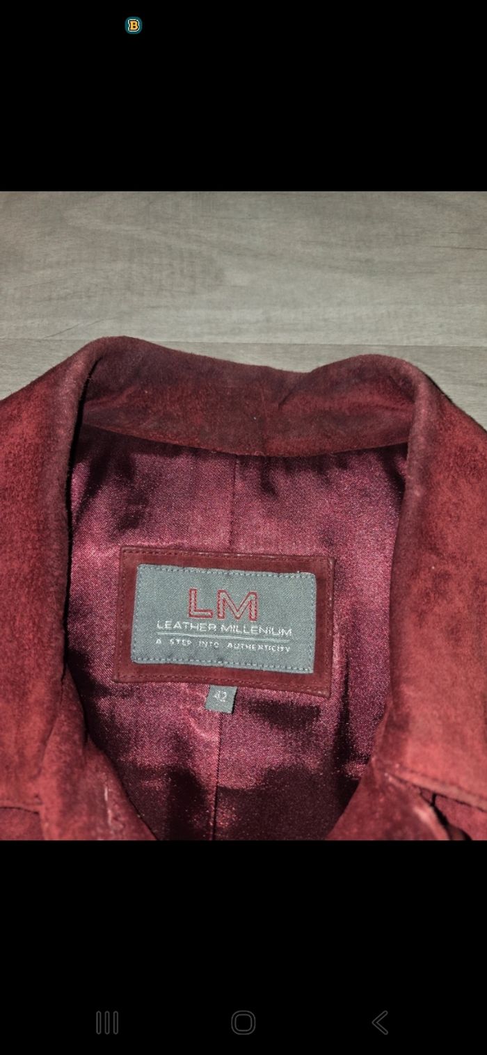 Veste en daim 42 bordeaux - photo numéro 3