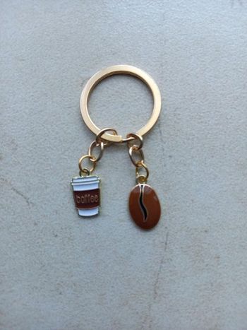Porte-clés grain de café et café