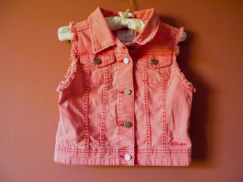 Veste jean Fille Kookaï sans manches 12 ans TBE rose