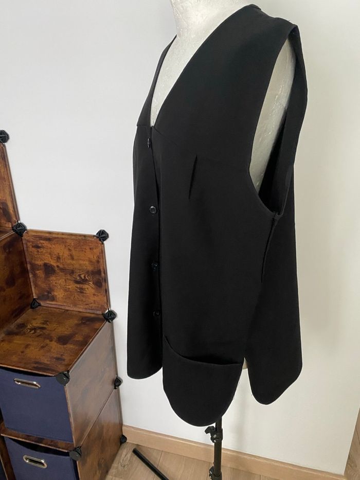 Gilet noir fluide sans manches oversize ✨ chic & minimaliste – idéal 48/50 - photo numéro 6