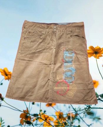 Jupe en jean courte peace couleur kaki taille S 36