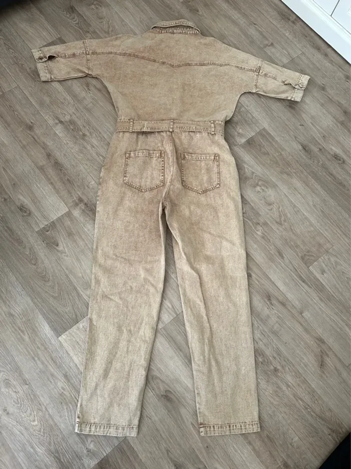 Ciminy combinaison oversize jeans  Beige crème taille S - photo numéro 7