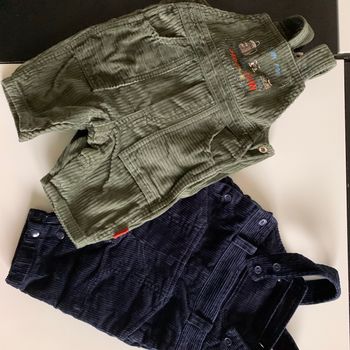Lot de 2 salopettes 3 mois Vert & Bleu