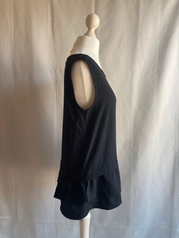 Tunique débardeur noire bas volanté Yessica taille 36 / S - photo numéro 3