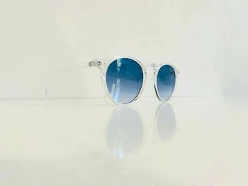 Lunette de soleil mixte transparente verres bleus dégradés UV protection catégorie 2