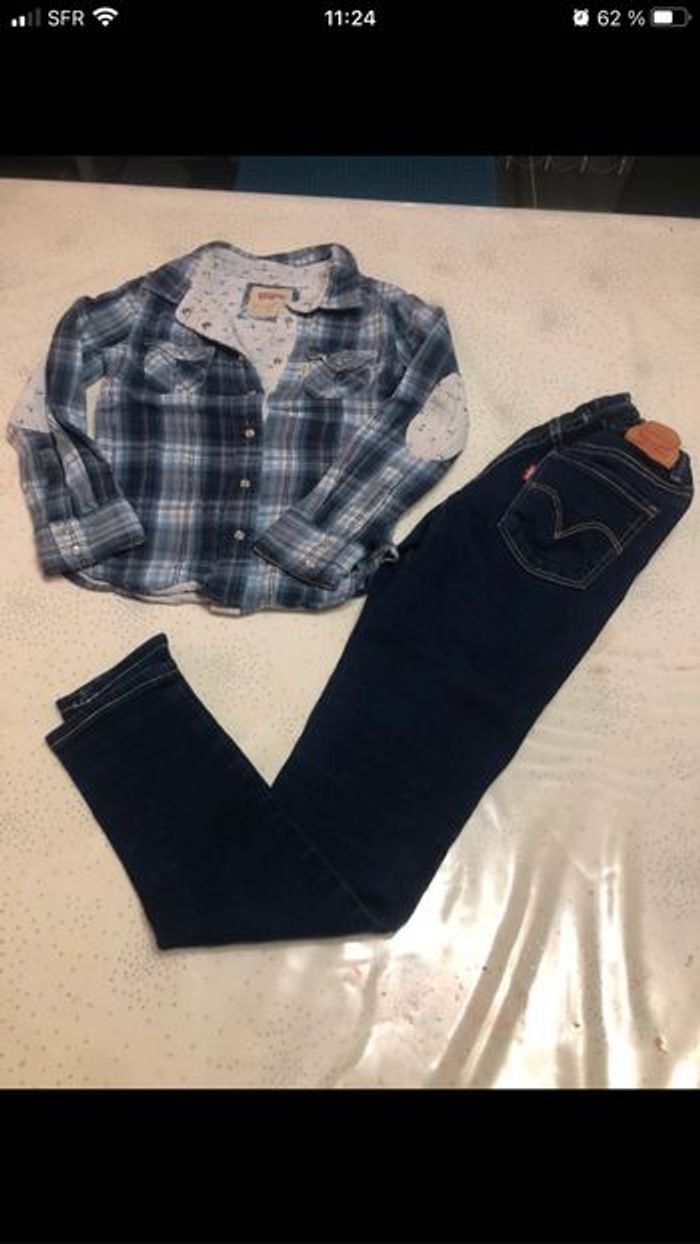 Lot jeans et veste levi’s 8 ans fille