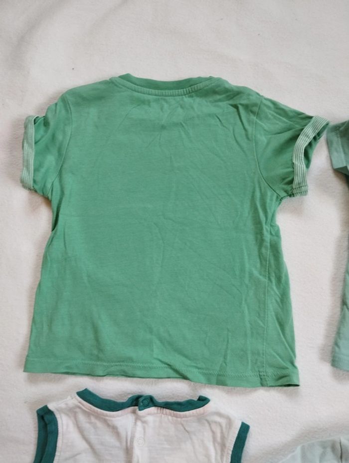 Lot t-shirts Obaïbi manches courtes garçon 12 mois - photo numéro 5