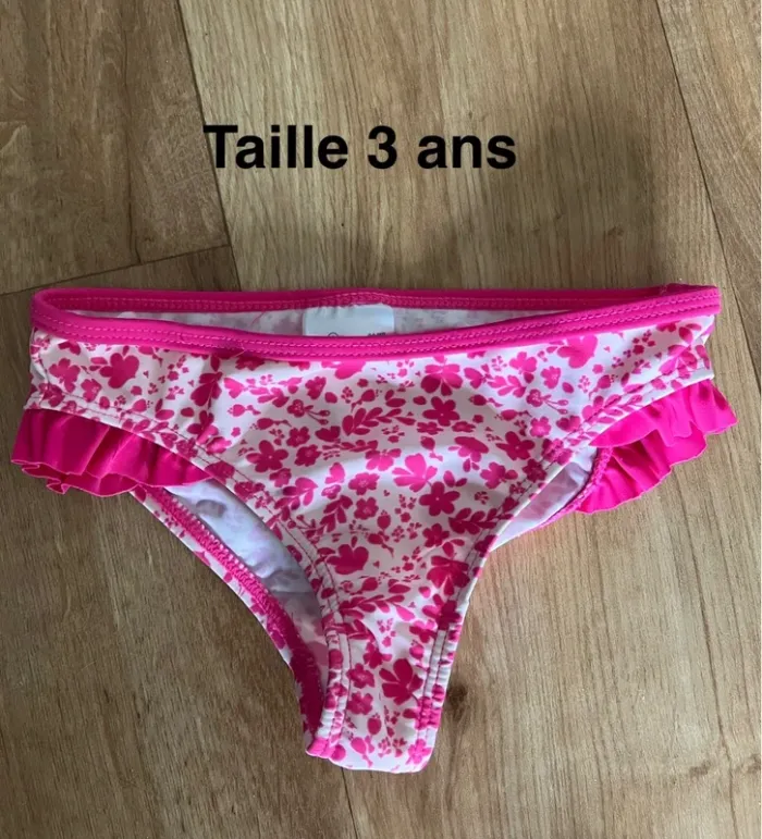 Maillot bas culotte fille 3 ans rose
