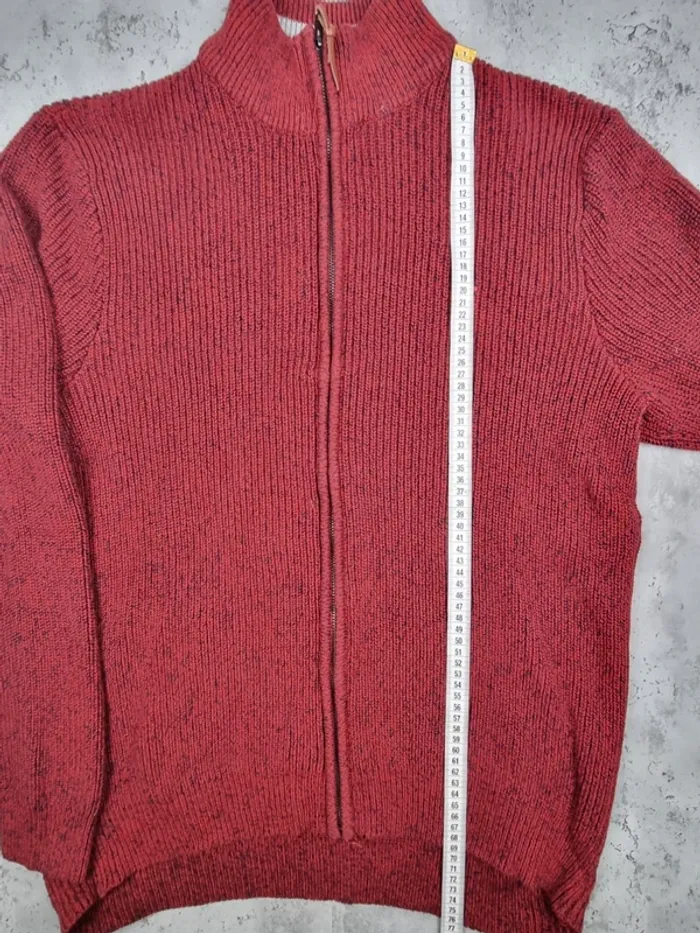 Veste zippée Tommy Hilfiger bordeaux chiné – Taille XL Hommes (mesures en photos) - photo numéro 9