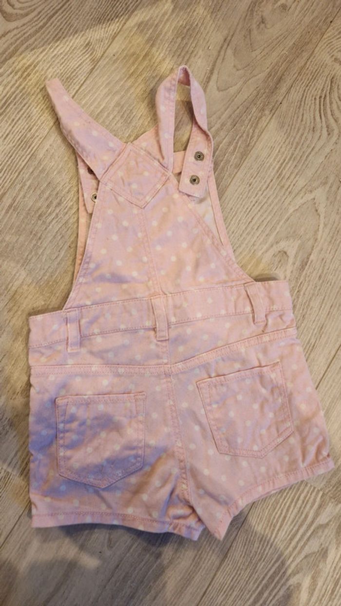 Salopette courte rose pale à pois blanc H&M 🌸 12/18 mois - photo numéro 6