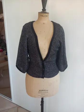 Magnifique petit gilet court manches bouffantes 3/4