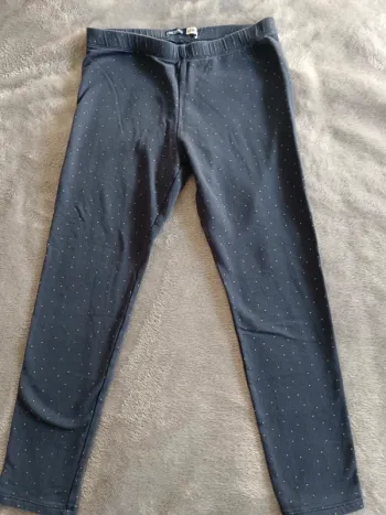 Legging coton Okaïdi 12 ans bleu à pois