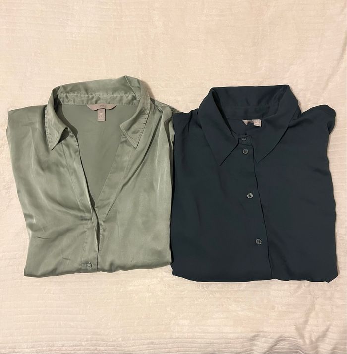 Lot de deux chemises vertes H&M