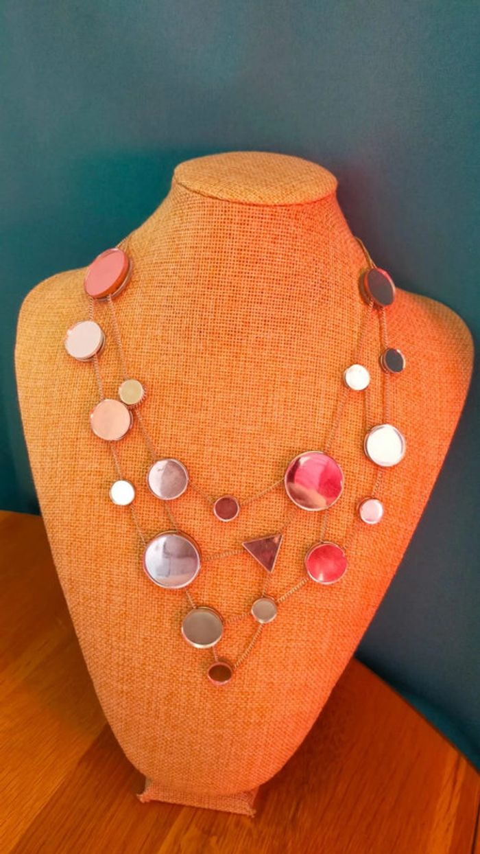 Collier Miroirs Géométriques – Collection Nuances de Rose