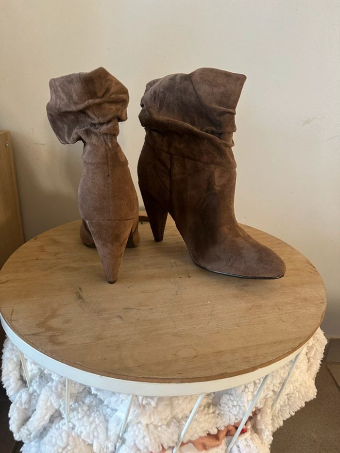 Bottines daim marron neuves T38 - photo numéro 4