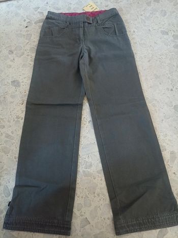Pantalon 10 ans droit kaki/gris foncé