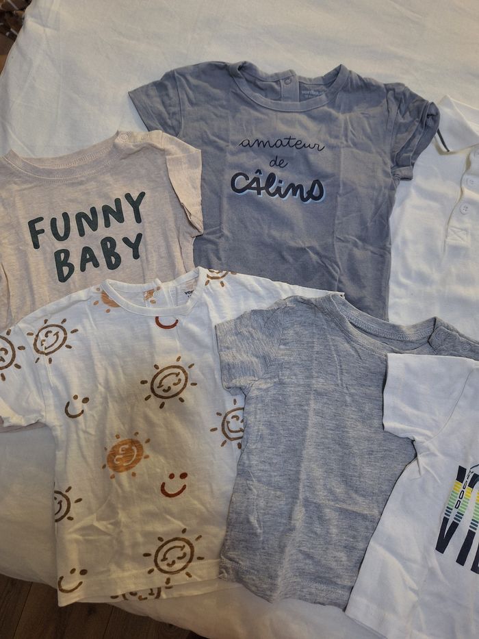 Lot de 8 tee-shirts manches courtes 12 mois - photo numéro 3