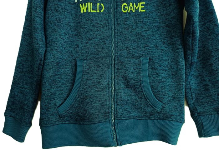 Gilet turquoise multicolore à capuche. Sweat a zip. In extenso. Taille 14 ans. - photo numéro 3