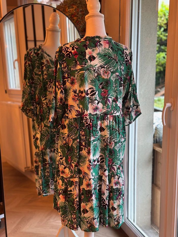 Robe imprimé fleuri végétal vert – T.42 IKKS - photo numéro 7