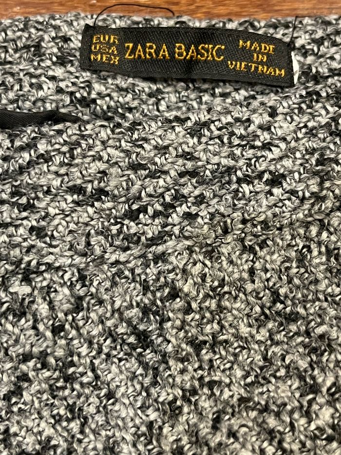 jupe courte grise zara taille s - photo numéro 2