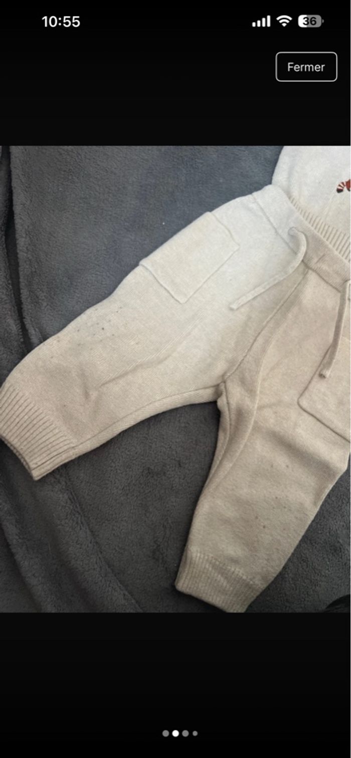 Ensemble bas + pull , taille 3 mois , bouloches (voir photos)