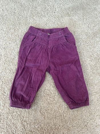 Pantalon en velours violet type sarouel - 6 mois - grain de blé