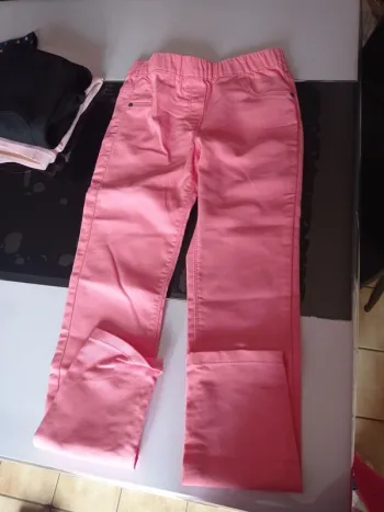 Jeans rose taille élastique