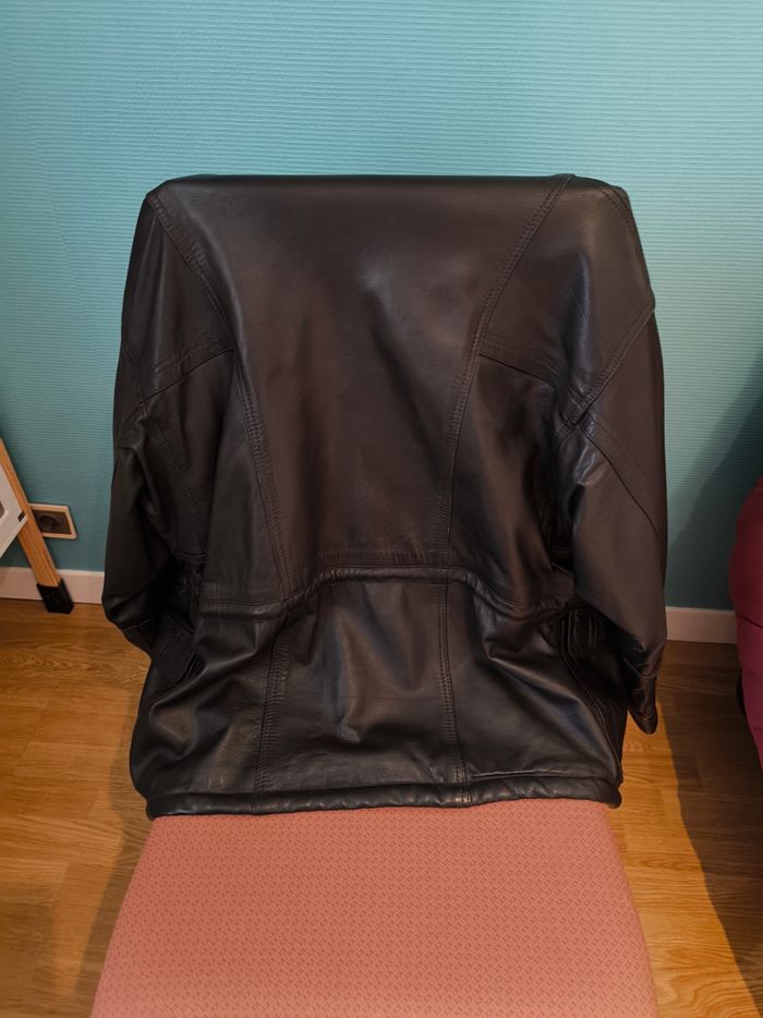 Blouson homme simili cuir noir