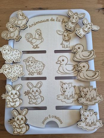 Petit insert pour bac Trofast ikea "Animaux de la ferme" avec jetons Animaux