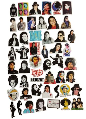 Set 50 stickers autocollants Michael Jackson