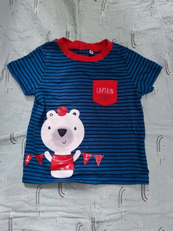 T-shirt ours Captain Teddy T.18 mois