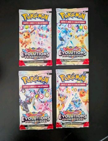 Pokémon Artset 4 Boosters Évolution prismatique Ev 8.5 FR Scellé.