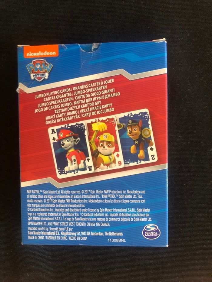 Jeu de cartes paw patrol - photo numéro 2