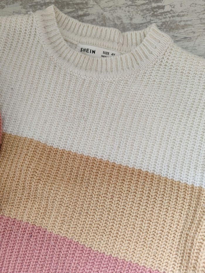 Pull tricolore Shein T 4 ans - photo numéro 2