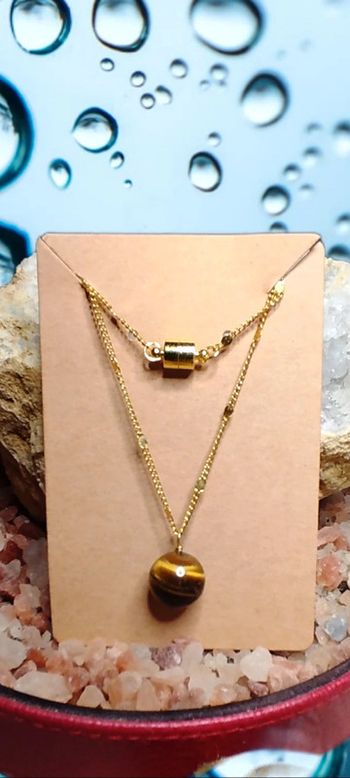 Collier en Œil de Tigre fermoir aimanté