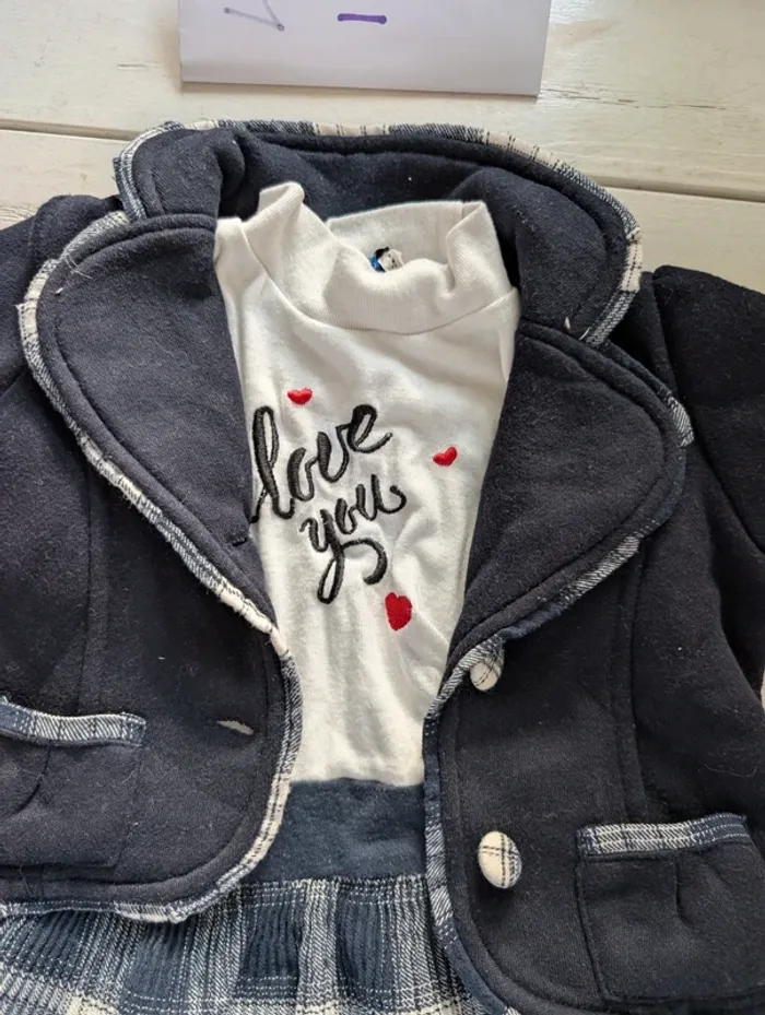 Tenue bébé fille veste et robe 9 mois - photo numéro 2