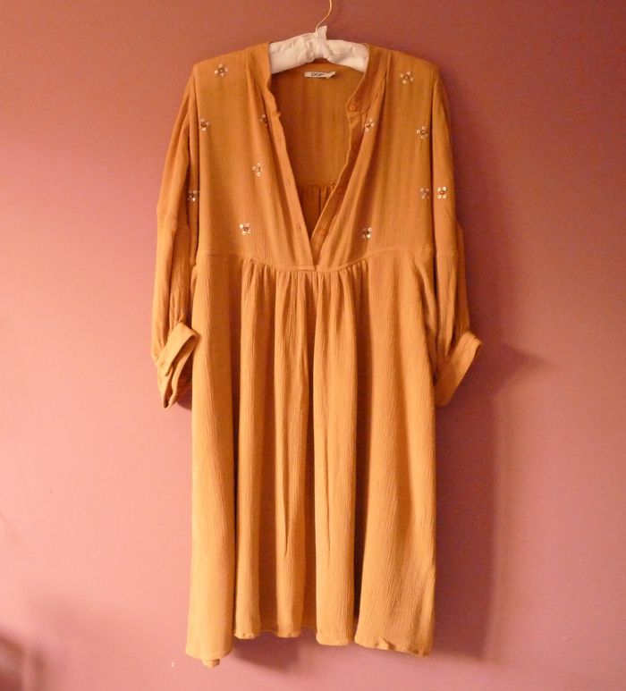 Robe Femme DDP S 36 camel moutarde Neuve collection été style bohème