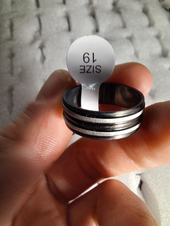 Bague acier inoxydable noires - photo numéro 2