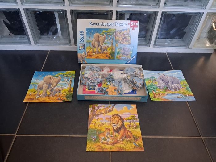 Lot 3 puzzles 49 pièces les grands sauvages