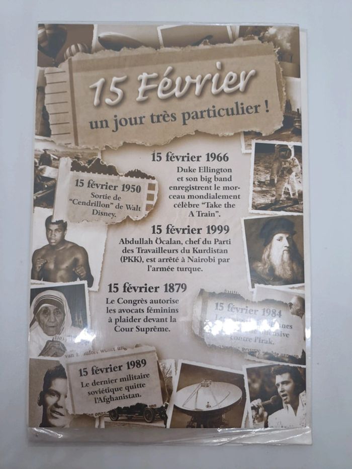 Carte postale avec son enveloppe.
11,5x17cm.
Neuve 15 février