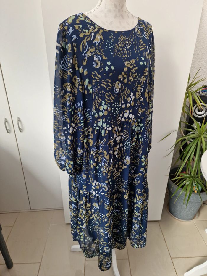 Robe Bleu Marine Imprimé Florale - photo numéro 7